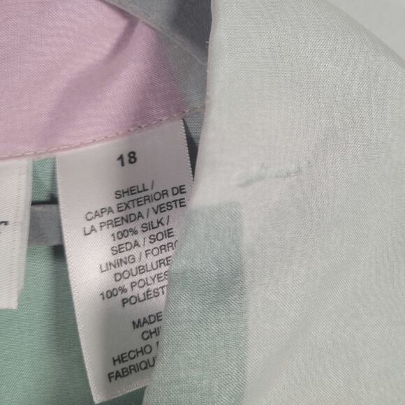 Alfred Dunner Tortola Silk Blouse 18 Pastel Multi Floral Embroidered Shirt READ - Picture 5 of 9